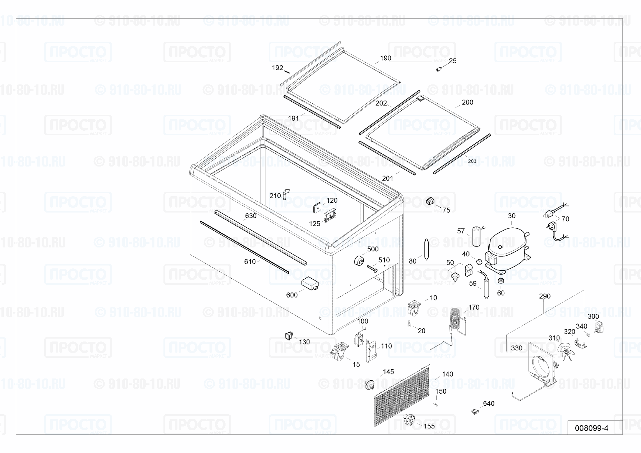Взрыв-схема запчастей холодильника Liebherr EFI 2153-20A