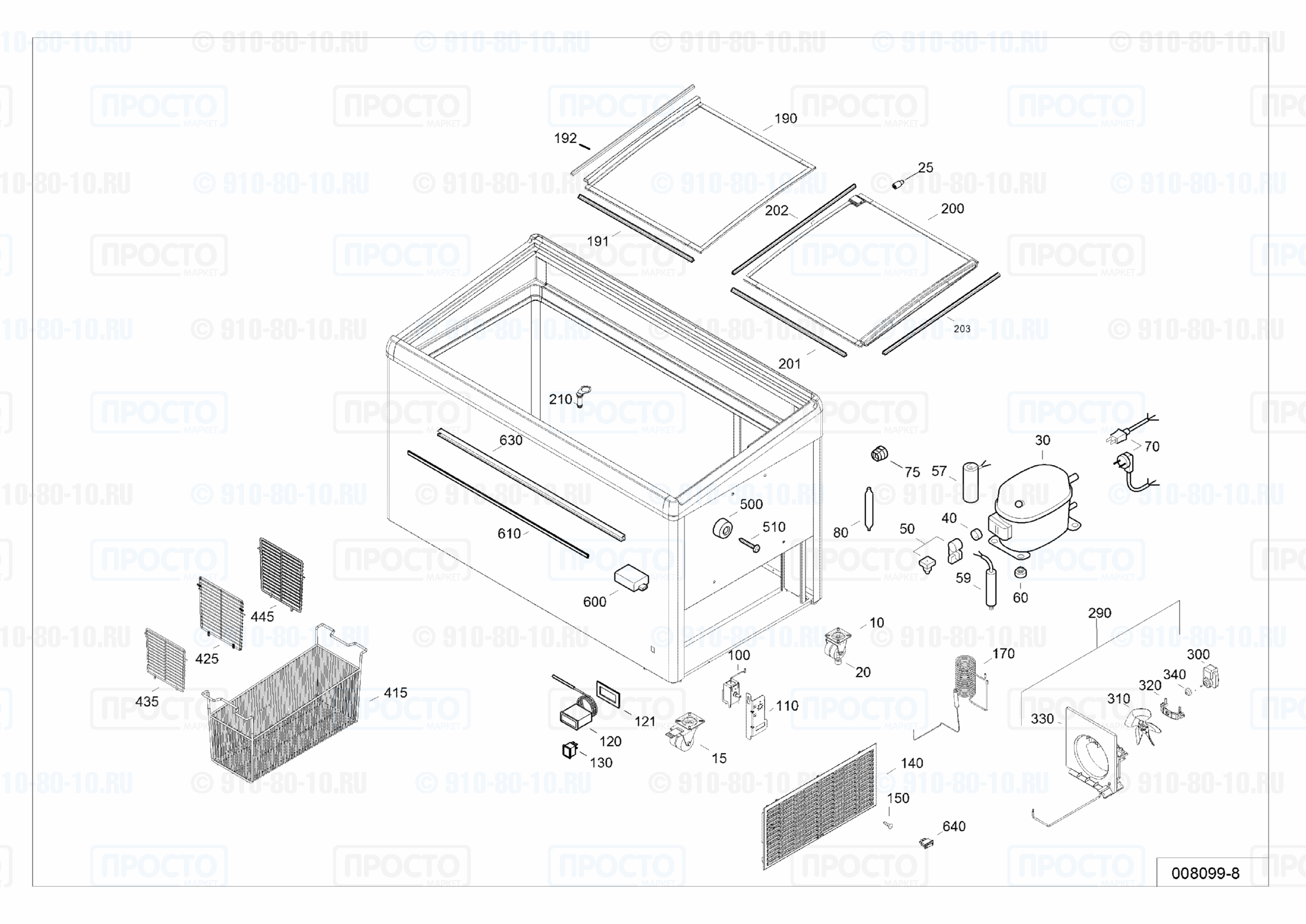 Взрыв-схема запчастей холодильника Liebherr EFI 3553-40B