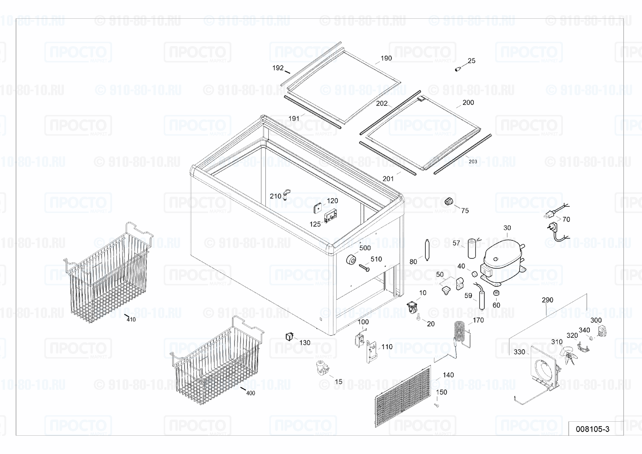 Взрыв-схема запчастей холодильника Liebherr EFI 4403-40C