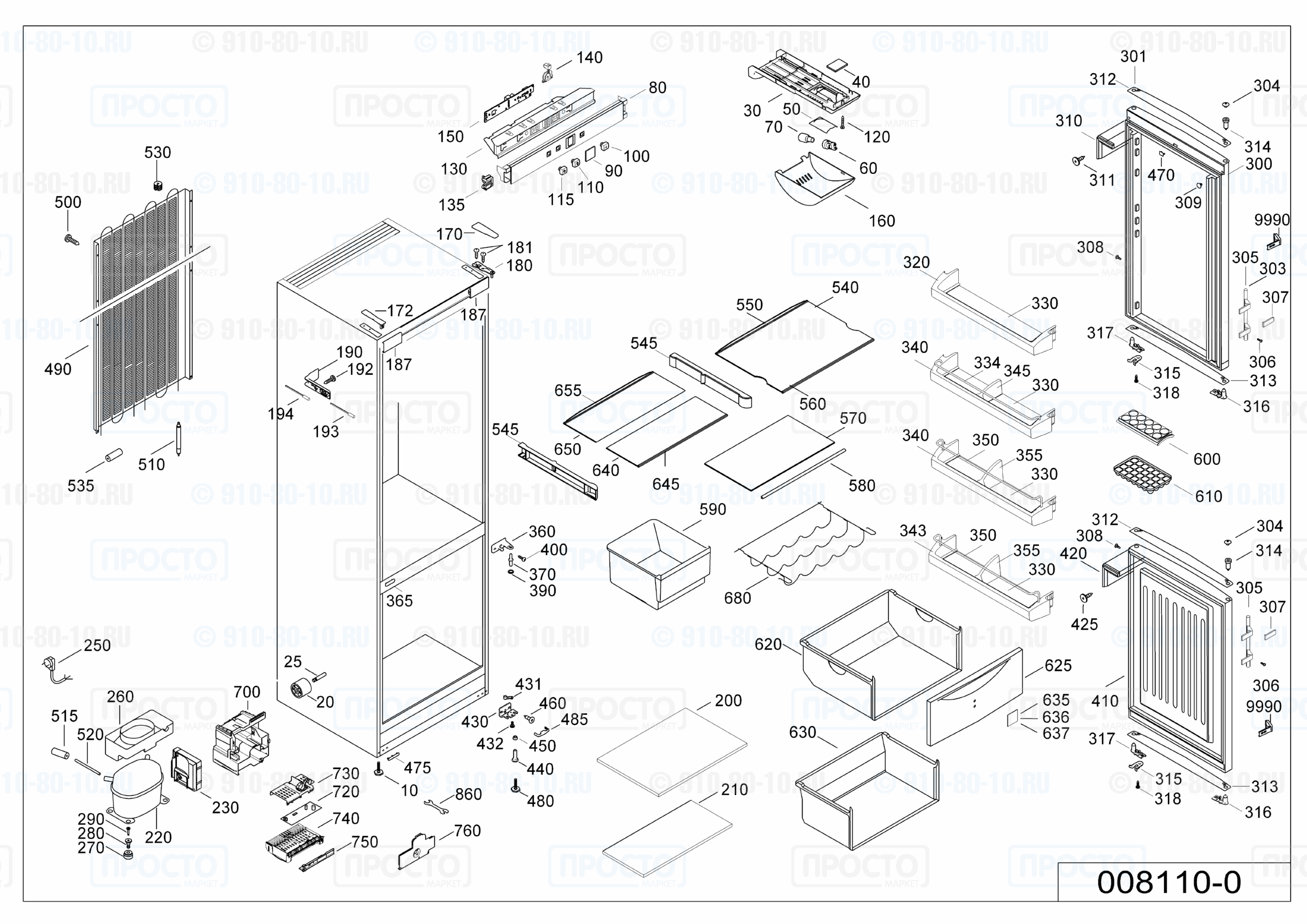 Взрыв-схема запчастей холодильника Liebherr CUP 3503-20A