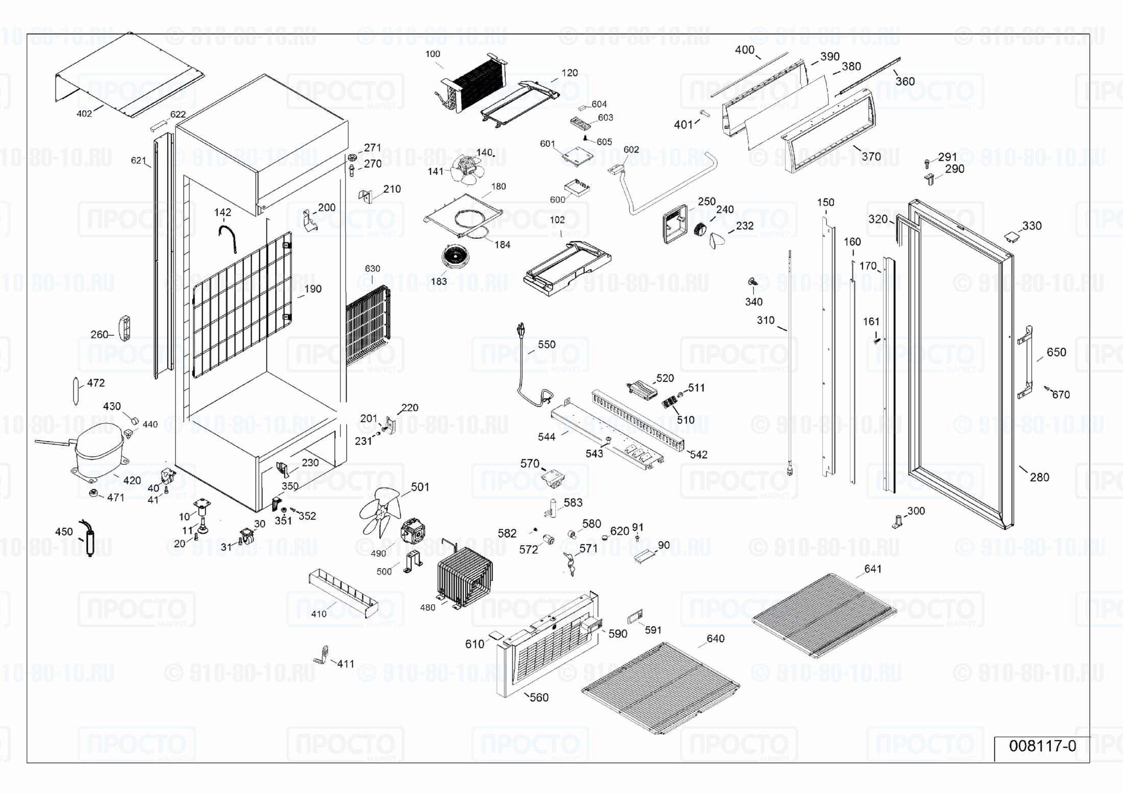 Взрыв-схема запчастей холодильника Liebherr BCDv 4613-40A