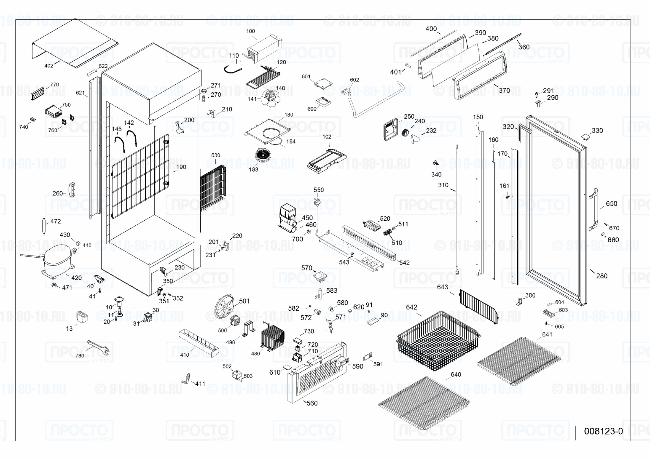 Взрыв-схема запчастей холодильника Liebherr FDvb 4643-41K