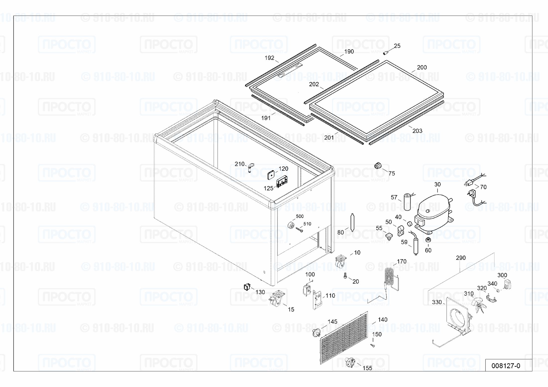 Взрыв-схема запчастей холодильника Liebherr EFE 1500-20B