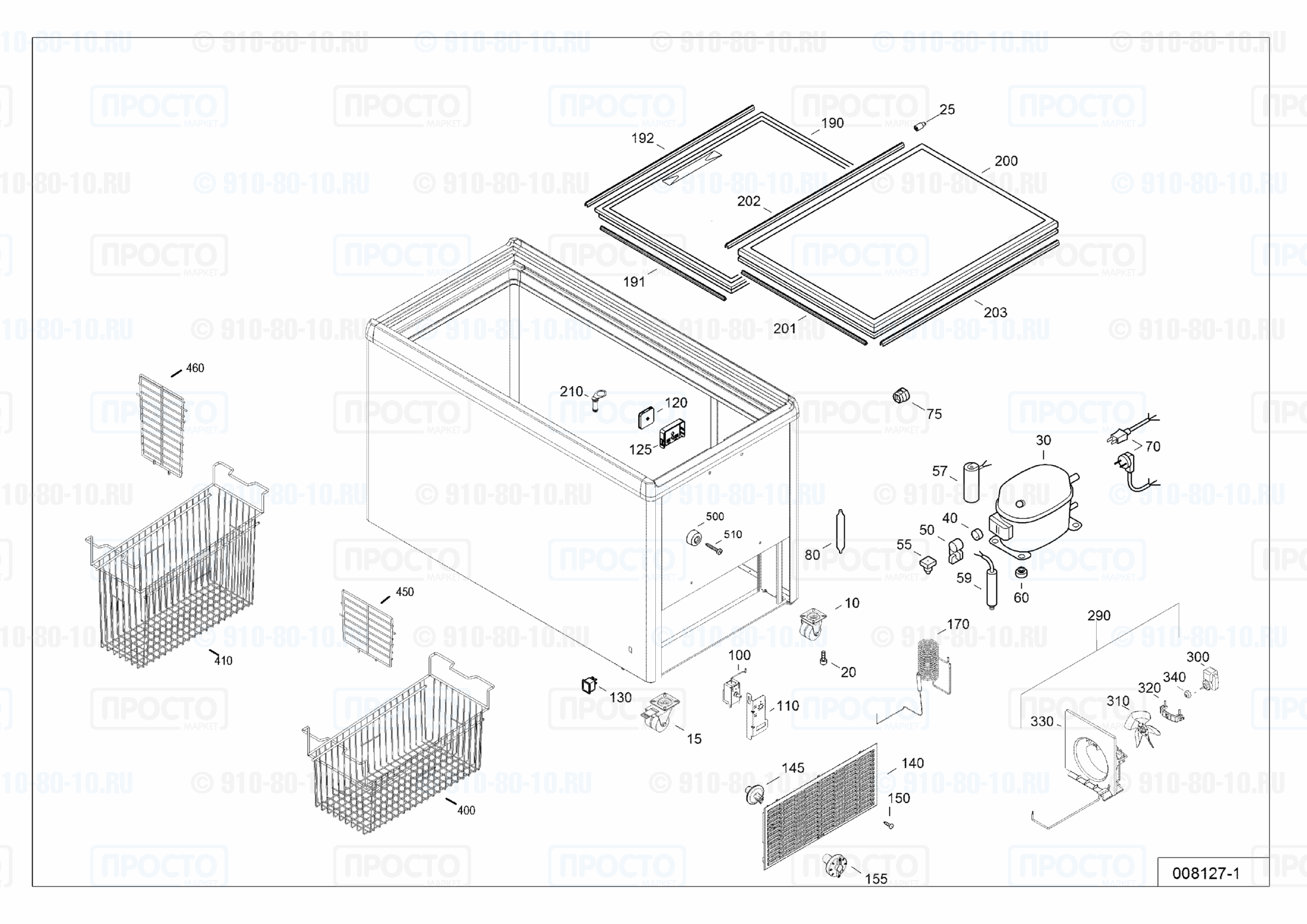 Взрыв-схема холодильника Liebherr EFE 3000-40A
