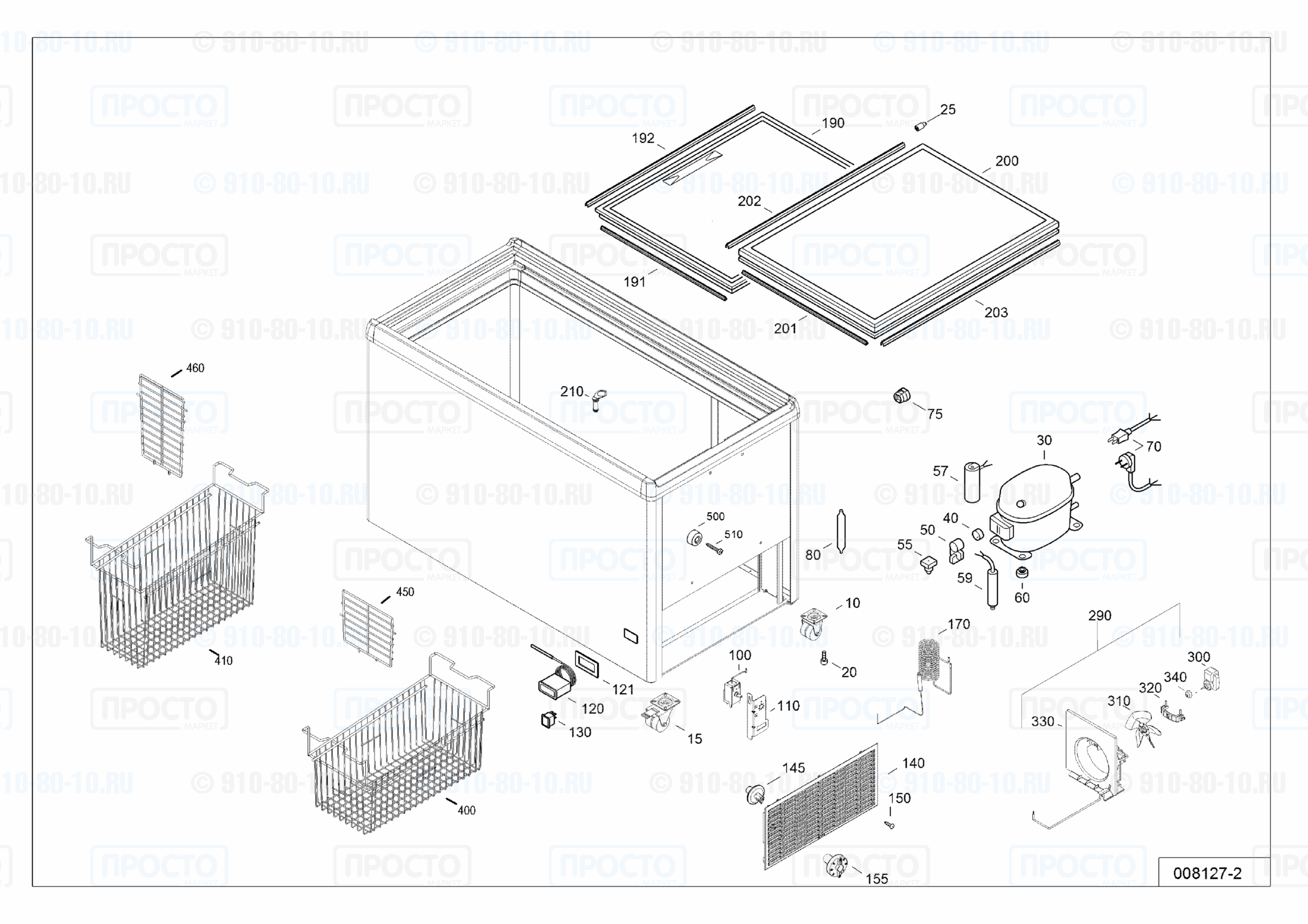 Взрыв-схема запчастей холодильника Liebherr EFE 3800-40B
