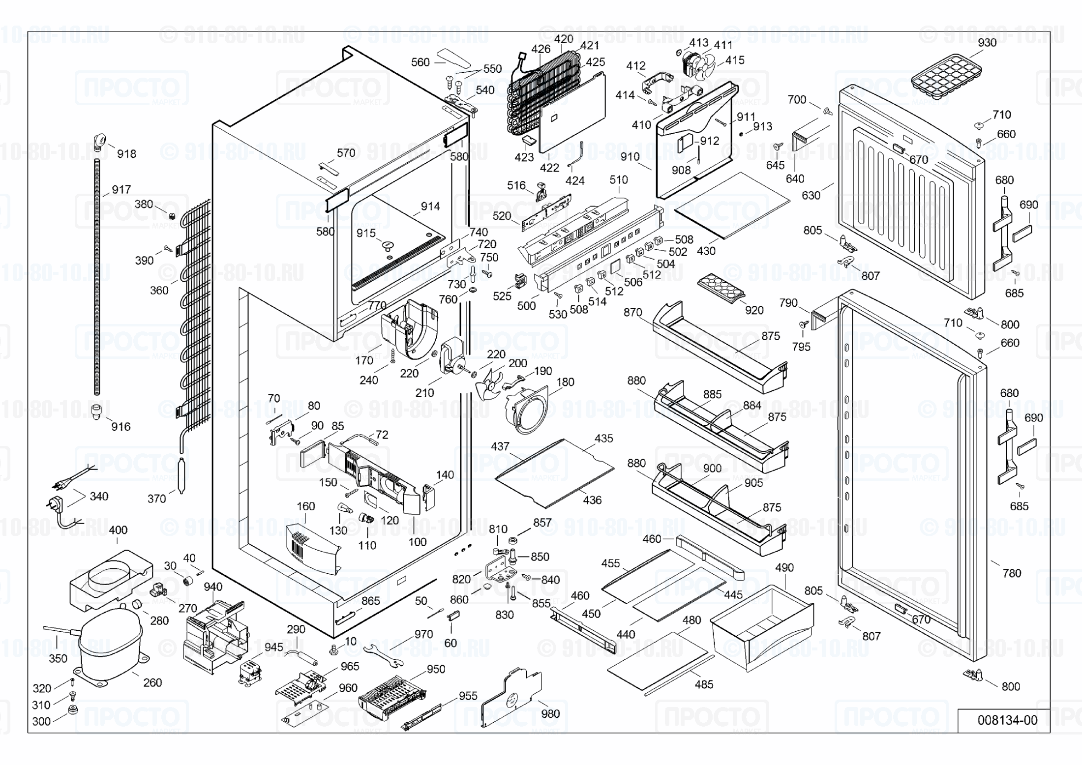 Взрыв-схема запчастей холодильника Liebherr CTN 3213-20