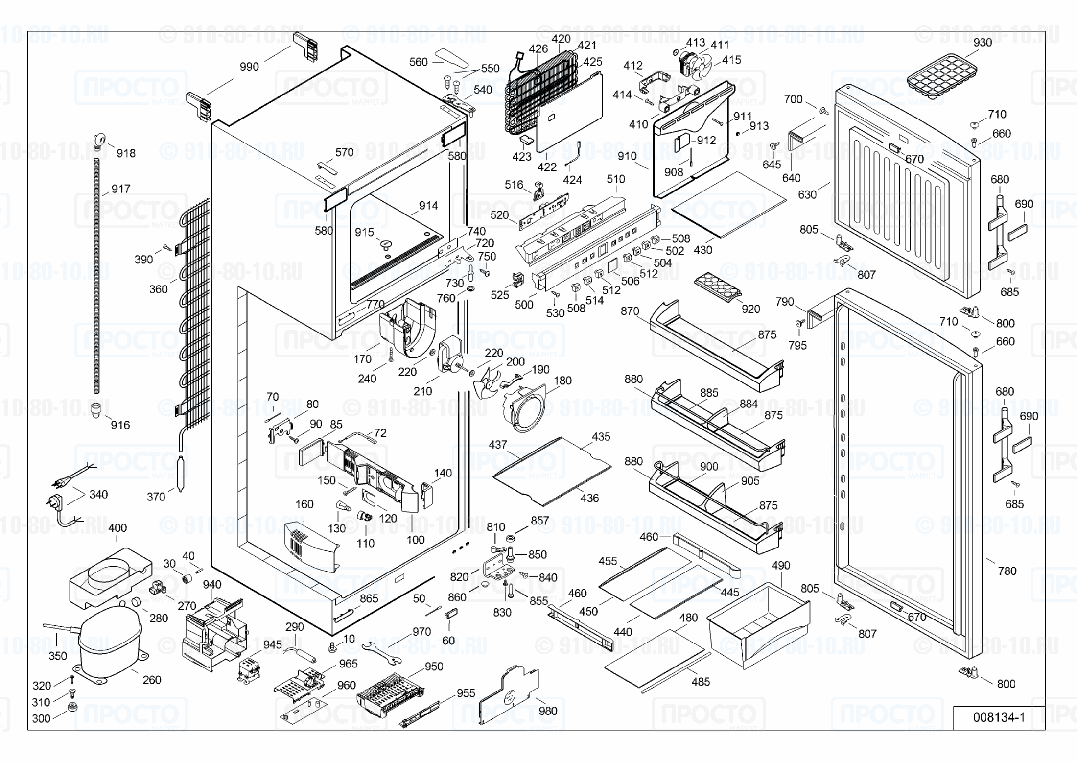 Взрыв-схема холодильника Liebherr CTN 3223-20A