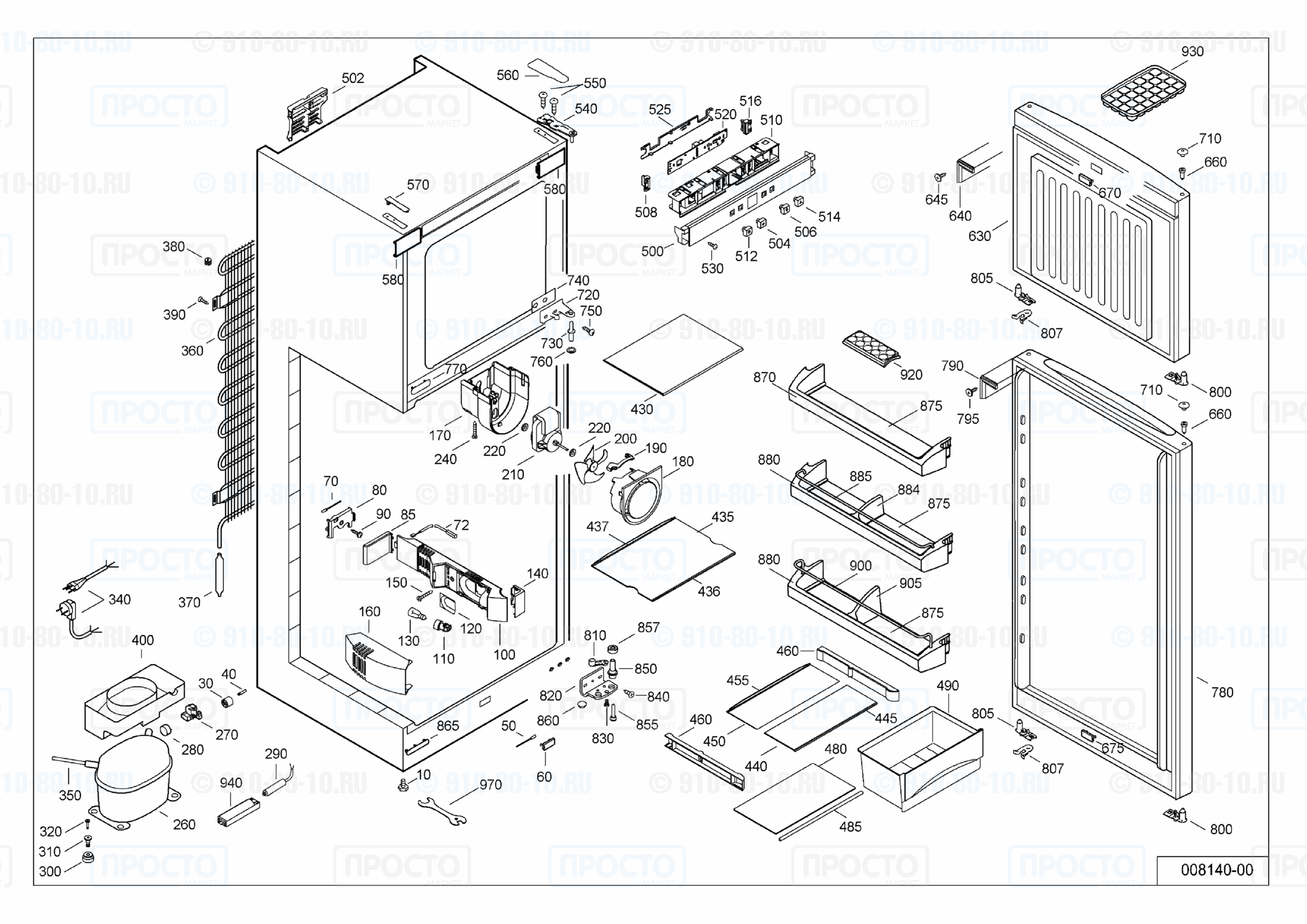 Взрыв-схема холодильника Liebherr CT 3306-20