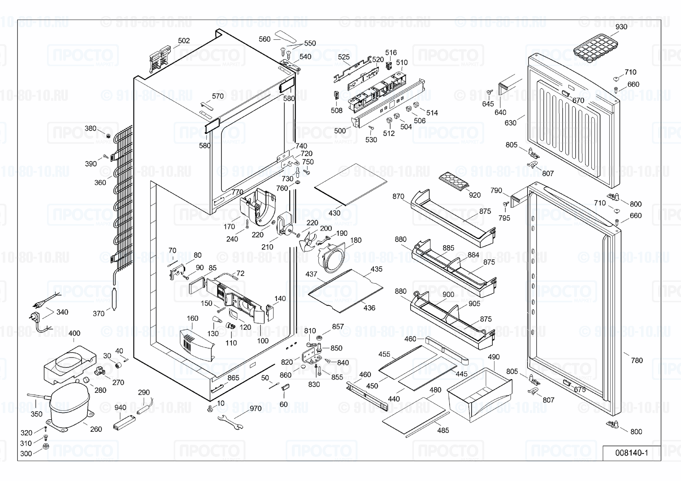Взрыв-схема запчастей холодильника Liebherr CT 3306-21A