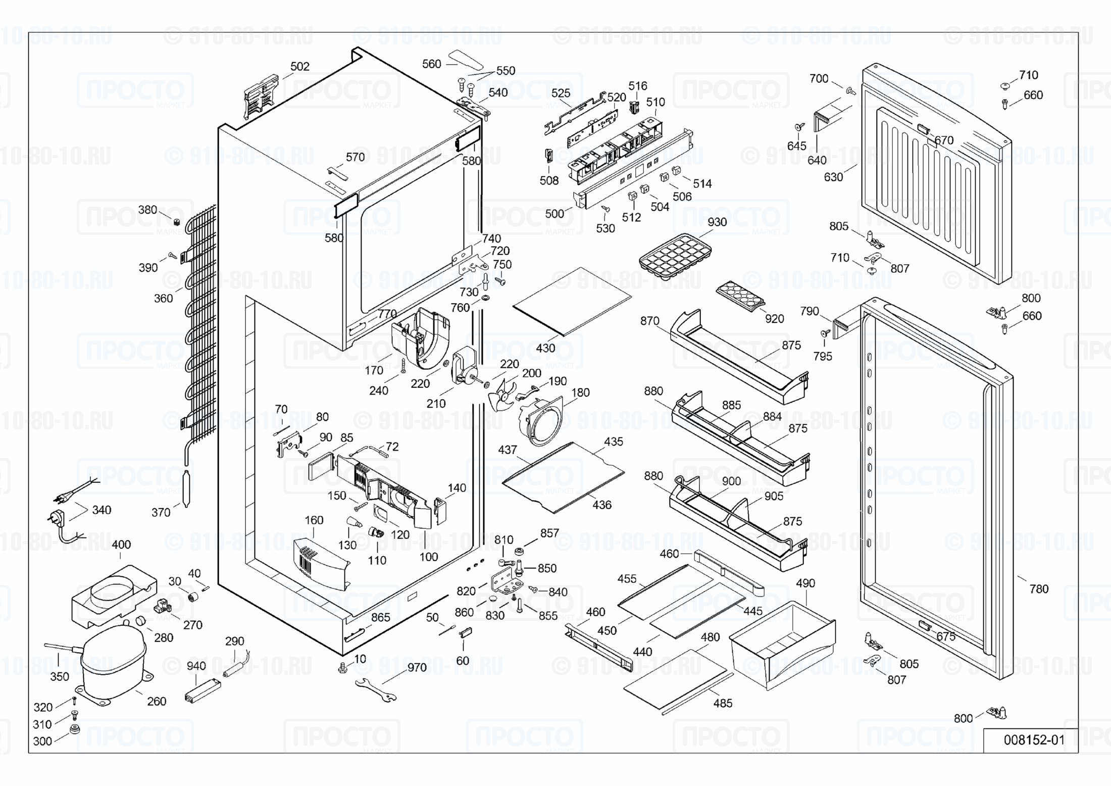 Взрыв-схема запчастей холодильника Liebherr CTsl 3306-21A