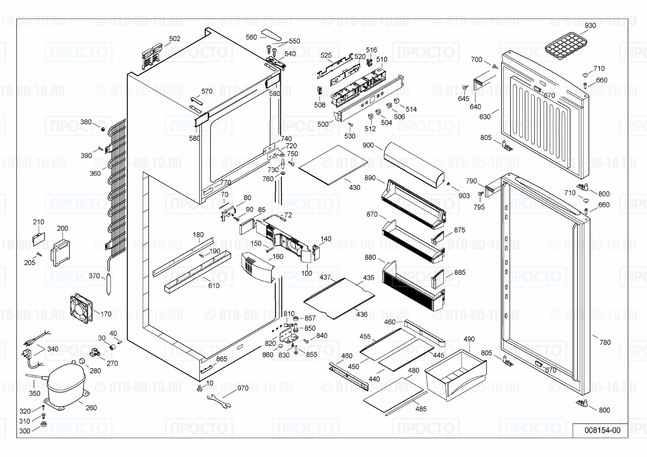 Взрыв-схема запчастей холодильника Liebherr CT 3316-20A