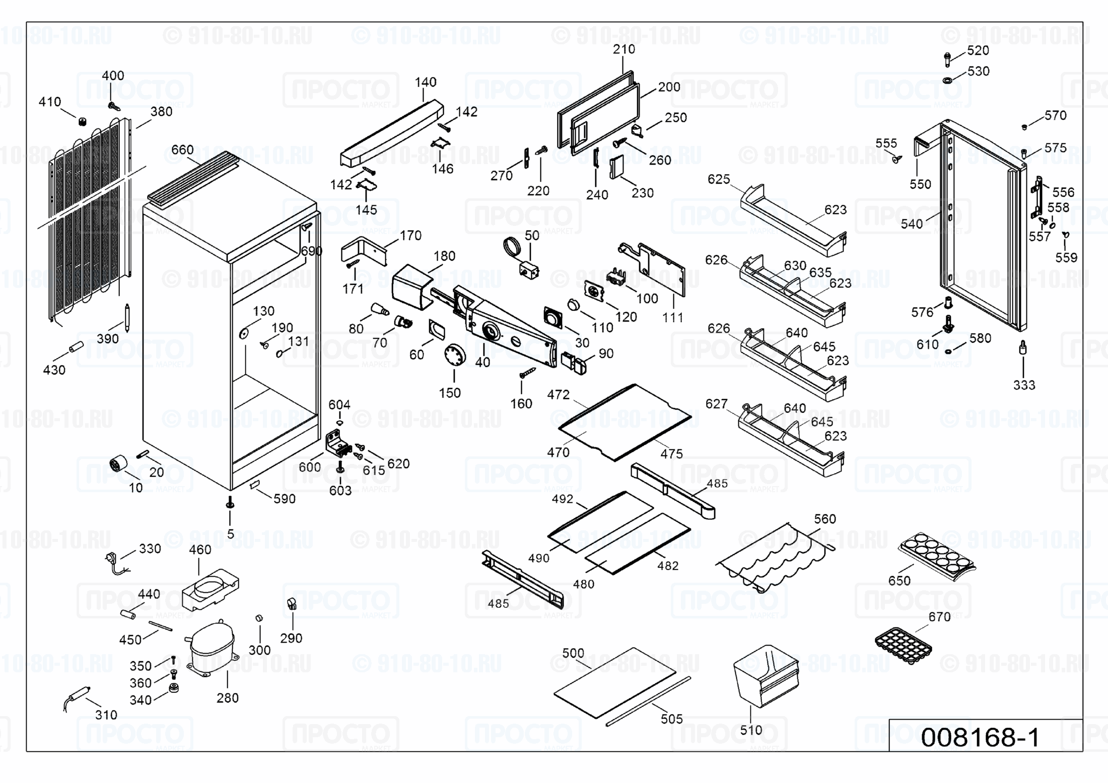 Взрыв-схема запчастей холодильника Liebherr K 2734-24