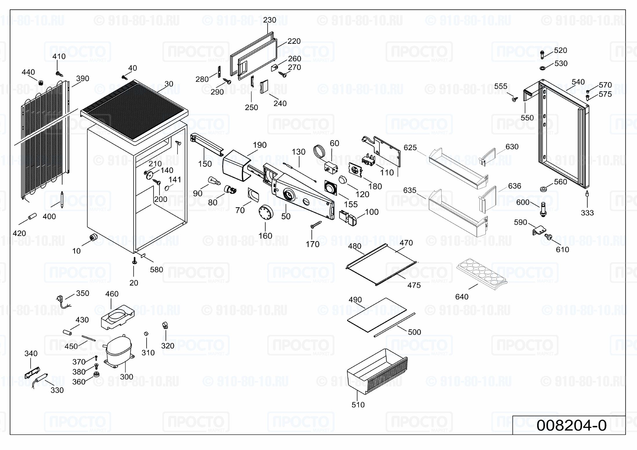 Взрыв-схема запчастей холодильника Liebherr T 1404-20