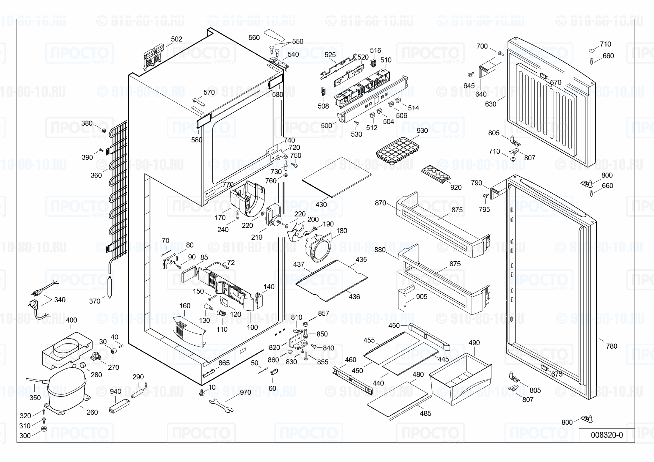 Взрыв-схема холодильника Liebherr CTsl 3306-22B