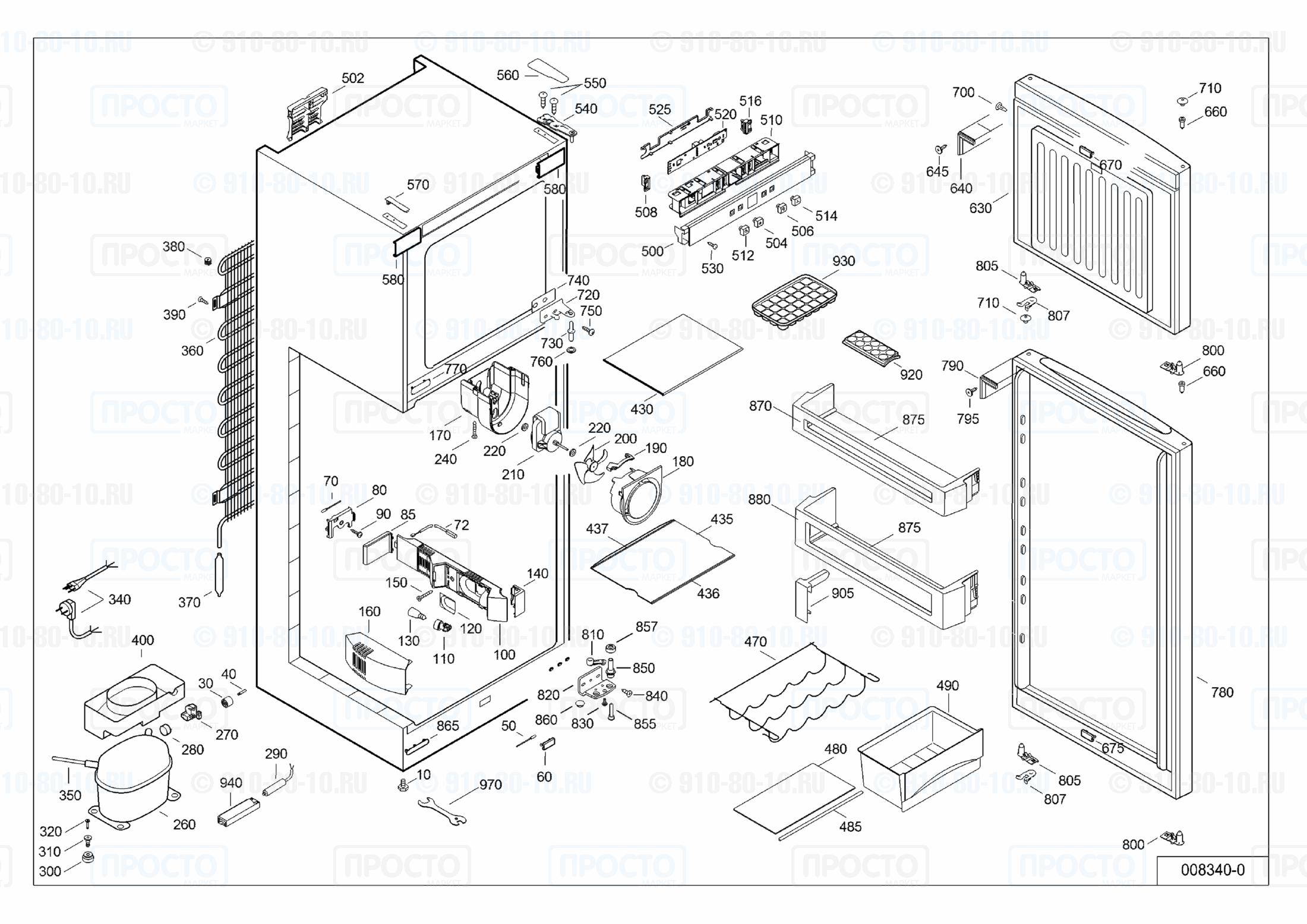 Взрыв-схема запчастей холодильника Liebherr CTsl 3306-22B