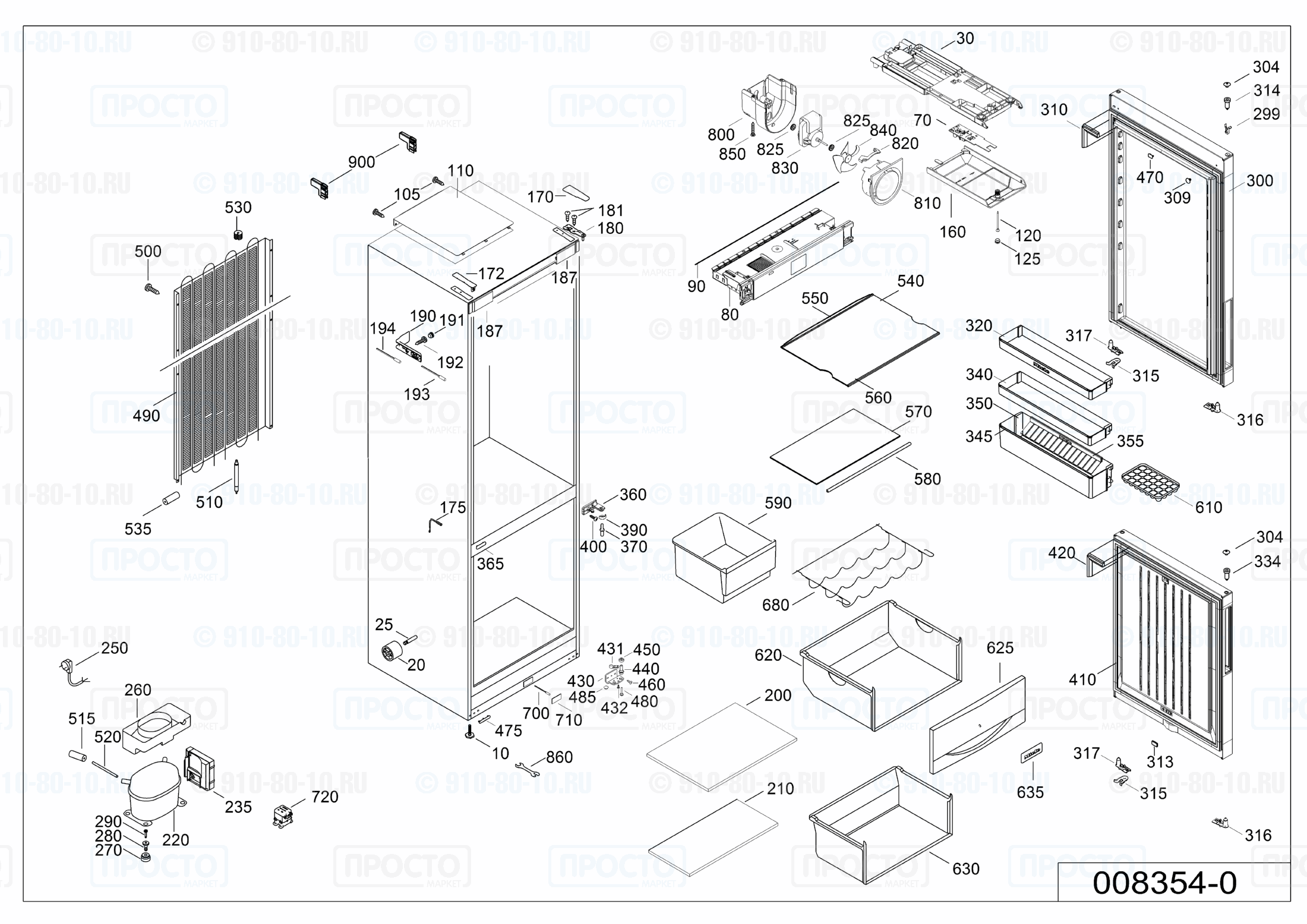 Взрыв-схема запчастей холодильника Liebherr C 3425-20C