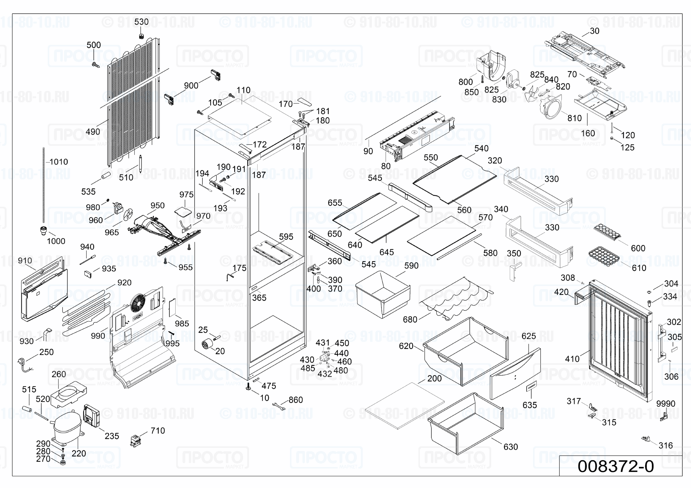 Взрыв-схема запчастей холодильника Liebherr CNsl 3535-20A