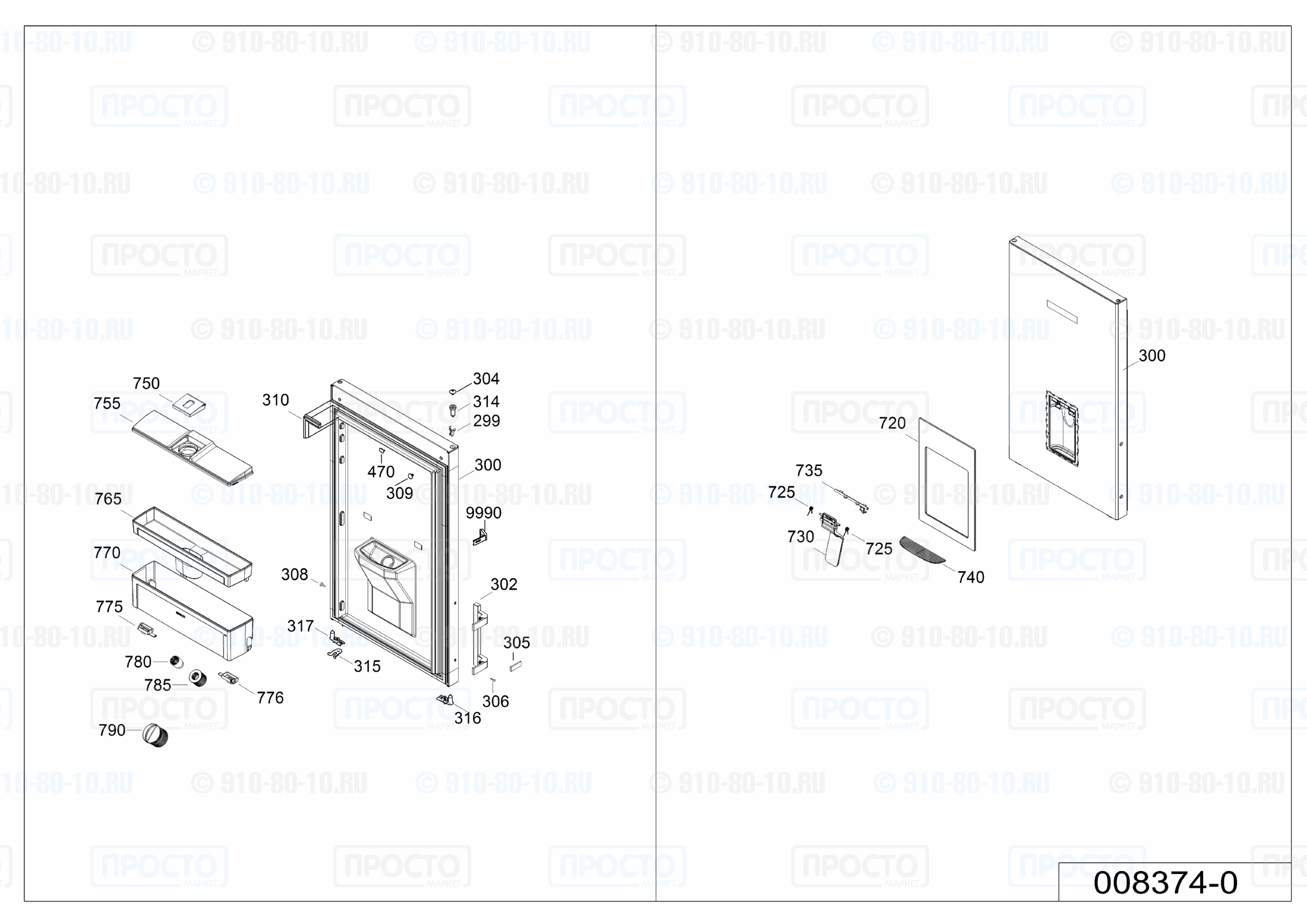 Взрыв-схема холодильника Liebherr CNef 3535-20A