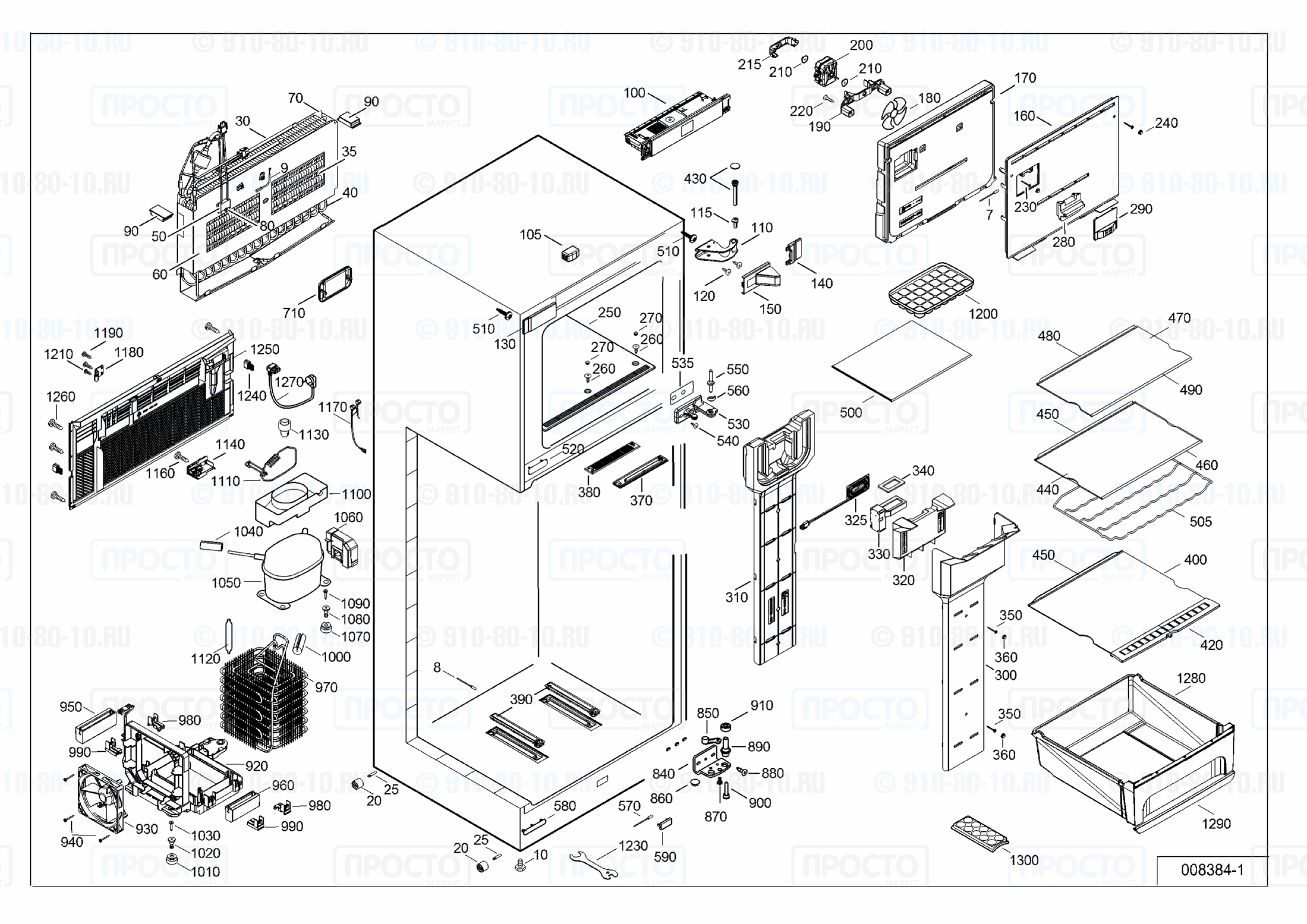 Взрыв-схема запчастей холодильника Liebherr CTNef 5215-20C