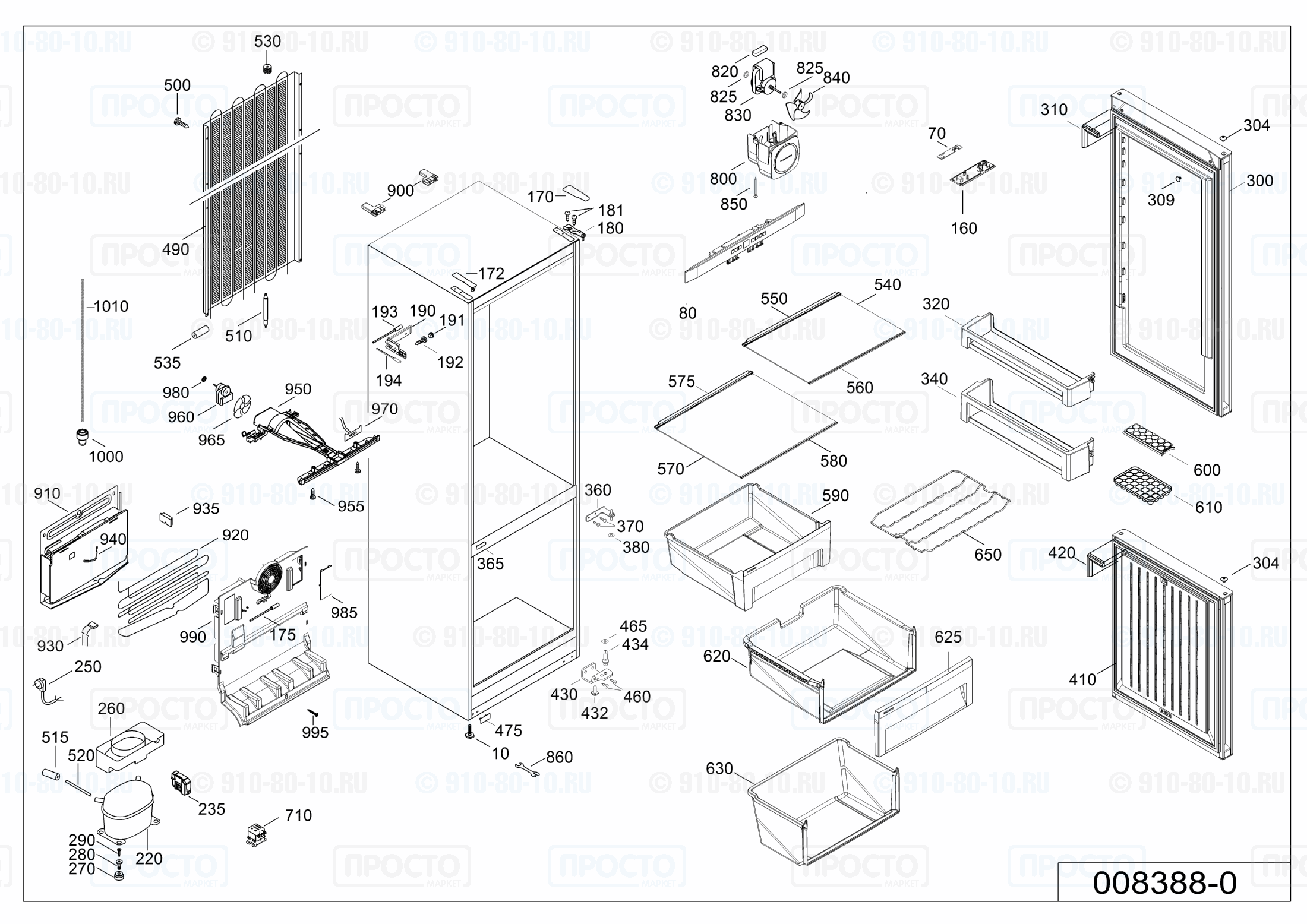 Взрыв-схема запчастей холодильника Liebherr CN 4813-20A