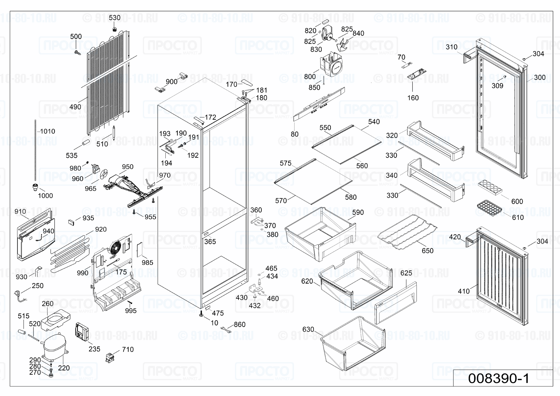 Взрыв-схема холодильника Liebherr CNP 4313-21E
