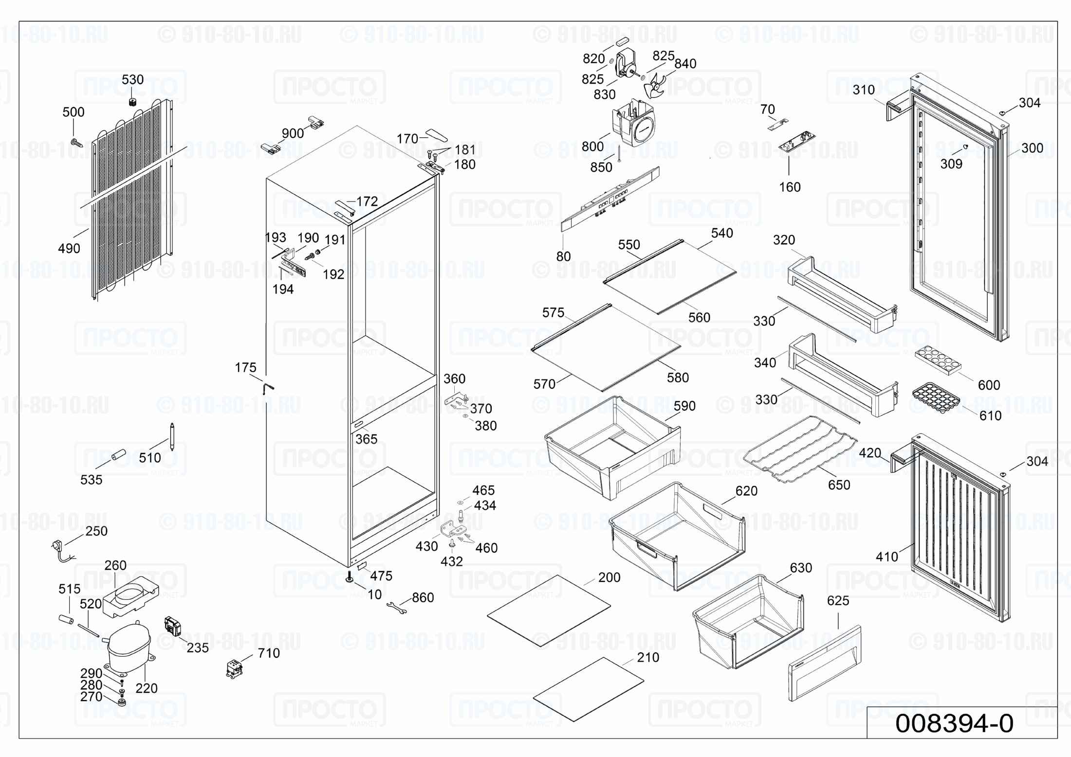 Взрыв-схема запчастей холодильника Liebherr CP 4813-20A