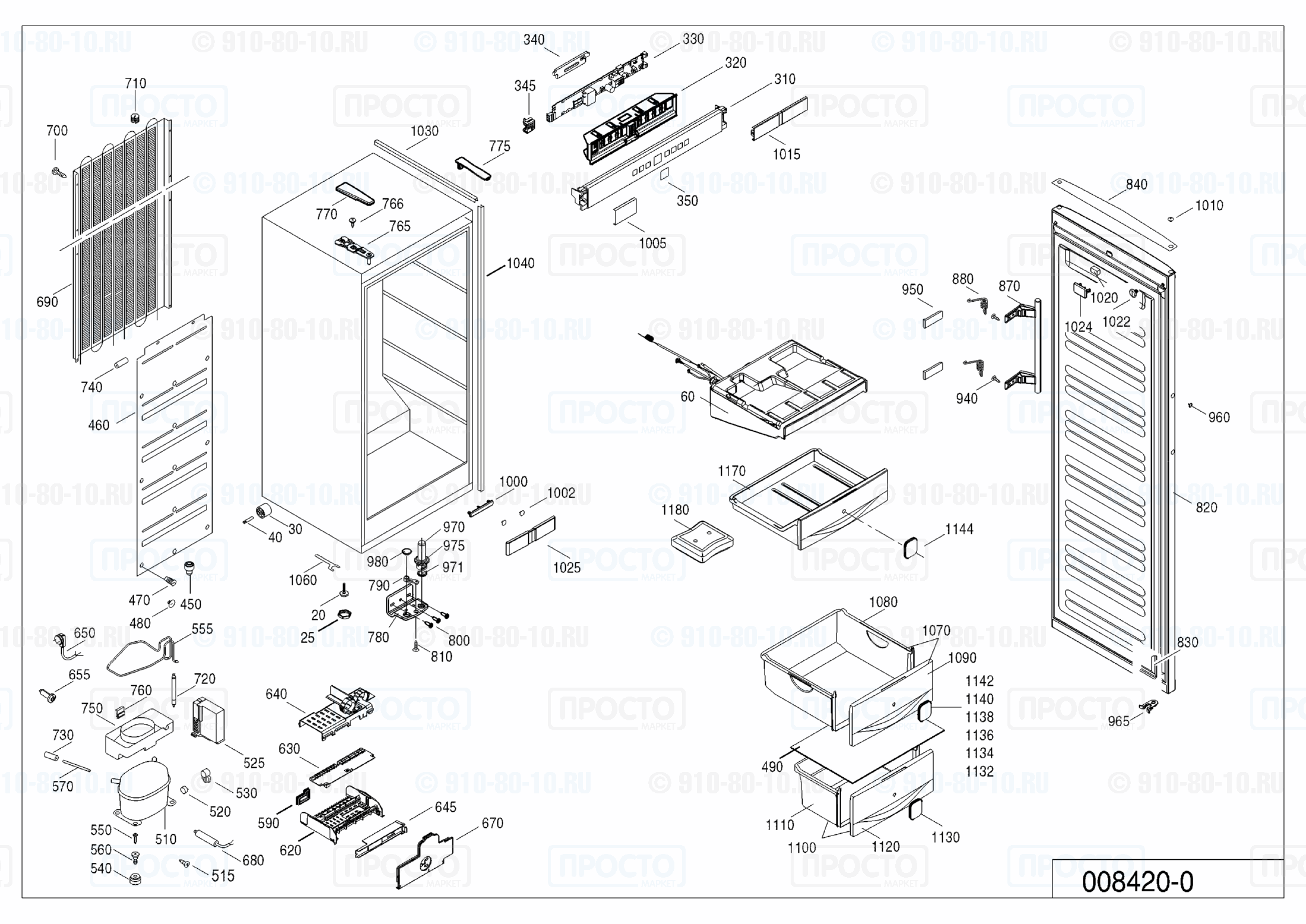 Взрыв-схема запчастей холодильника Liebherr SGNesf 3063-25A