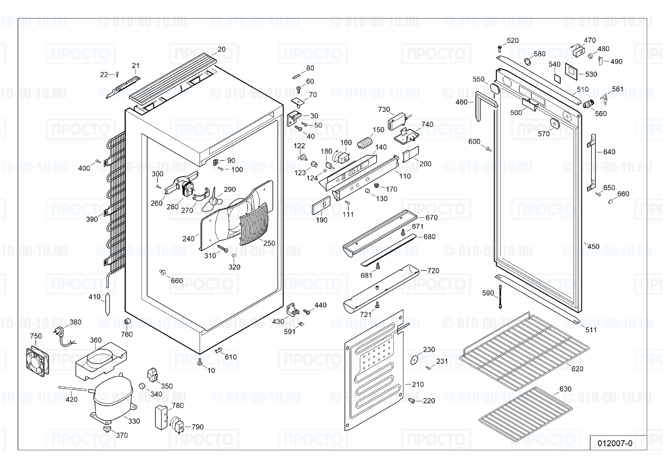 Взрыв-схема запчастей холодильника Liebherr FKv 3613-20W