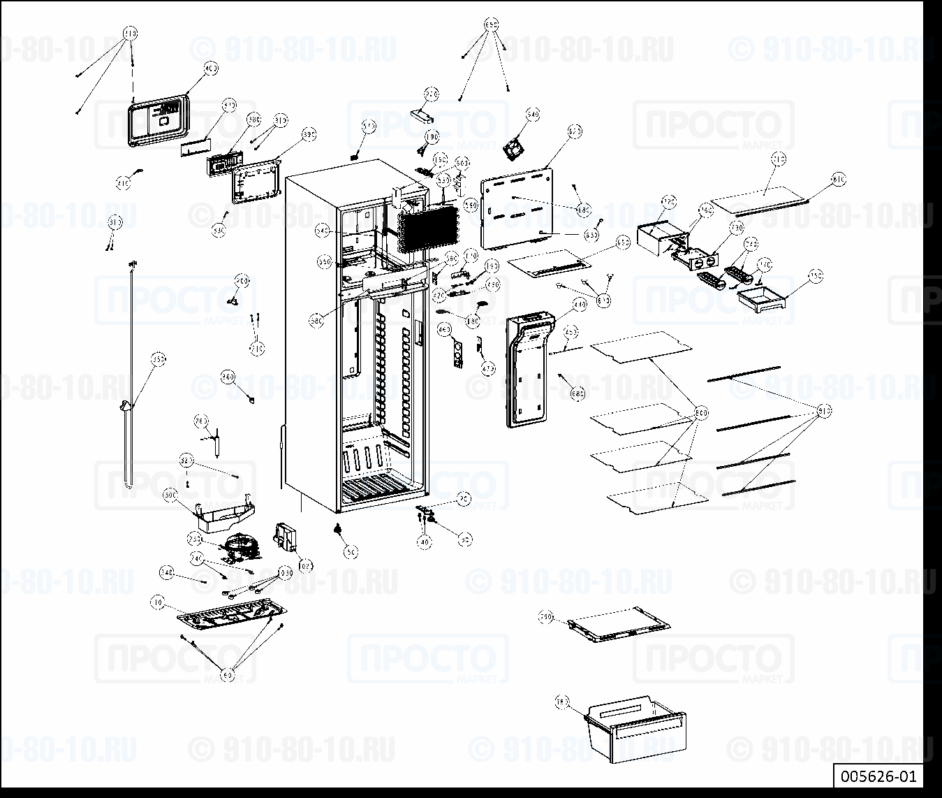 Взрыв-схема запчастей холодильника Liebherr TCss 3520-20A